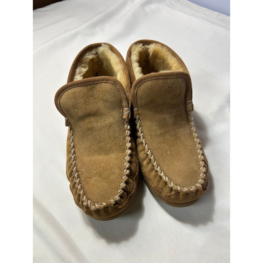 L.L. Bean Wicked Good Slippers Boot Moc Brown Shearling Lined Men's Size 8 - Picture 3 of 9